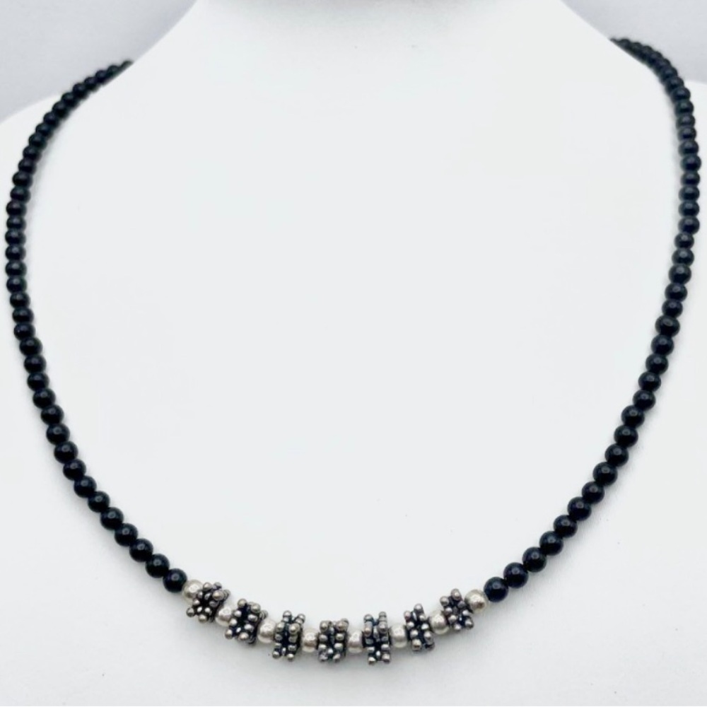 Vintage Silver Onyx Necklace